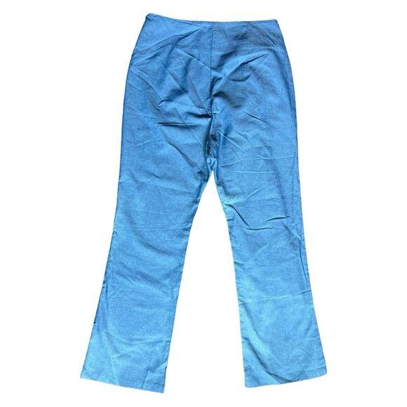 NWT Fashion Mia Womens S Ruffle Sided Pants Chambray High Waisted Blue Appr 28” - Picture 2 of 9